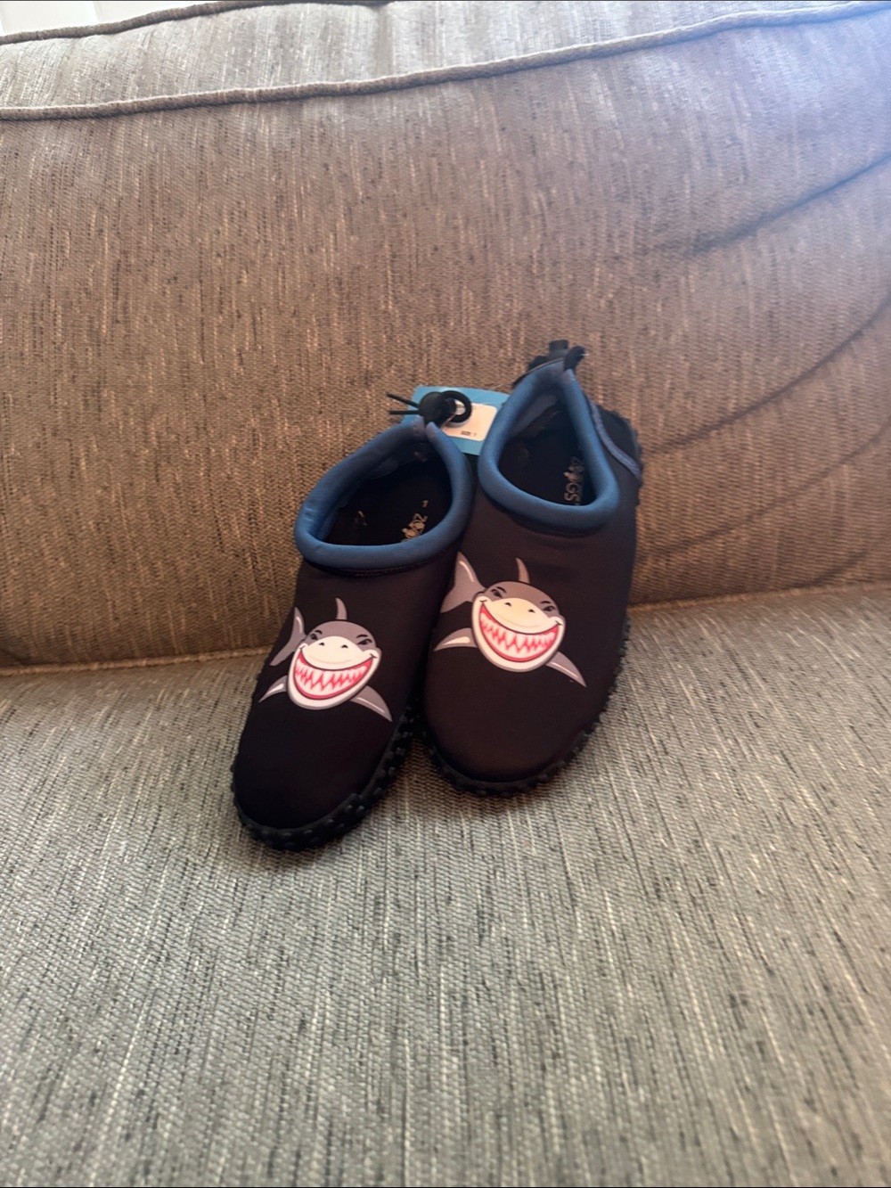 ***2/$15***  Kids Shark Slip-On Water Shoes in Black and Blue